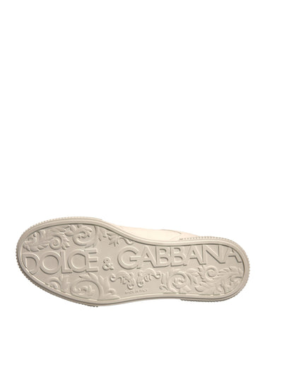 Dolce & Gabbana White Miami Leather Low Top Sneakers Shoes by Dolce & Gabbana