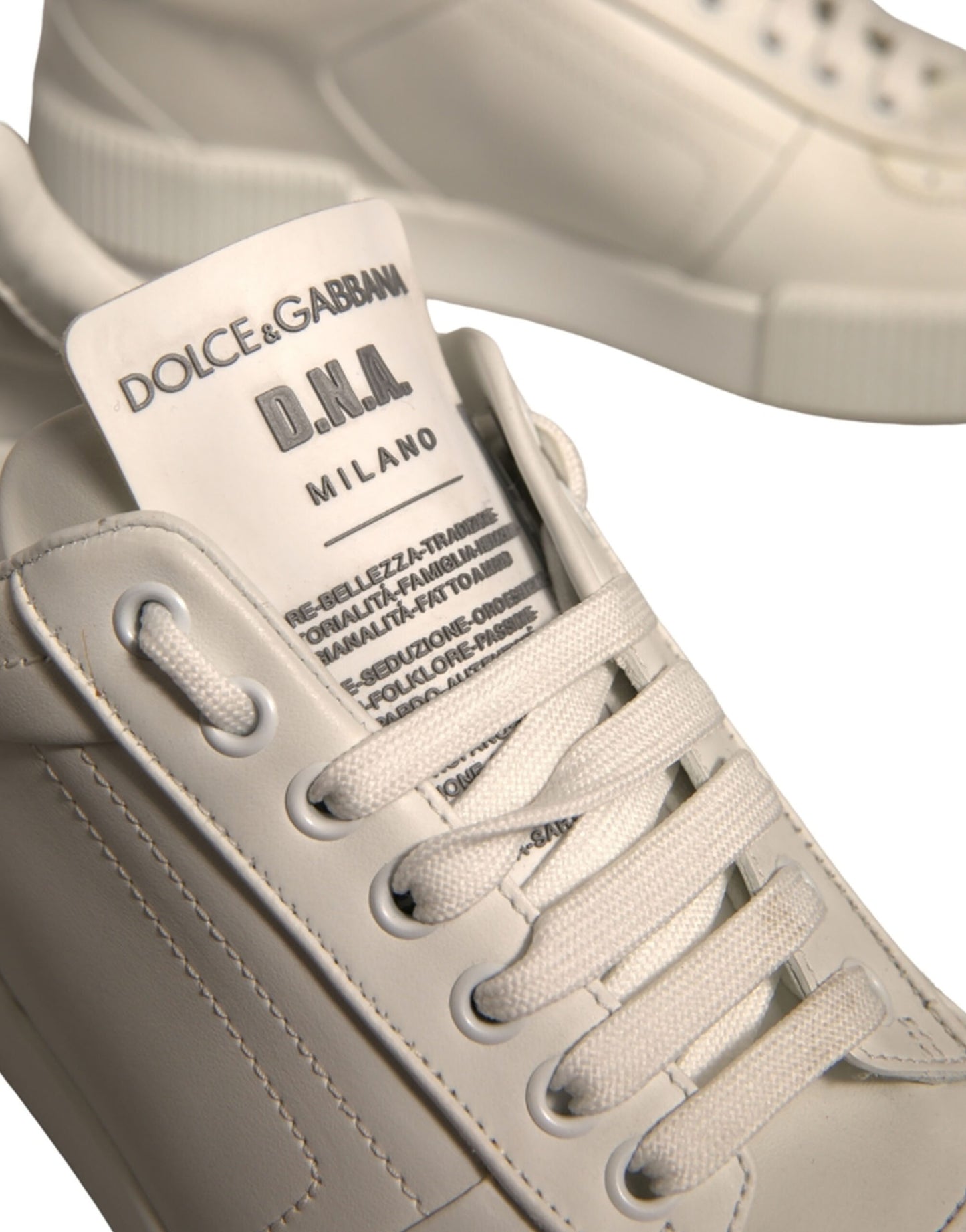 Dolce & Gabbana White Miami Leather Low Top Sneakers Shoes by Dolce & Gabbana