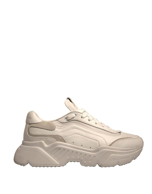 Dolce & Gabbana White Daymaster Leather Low Top Sneakers Shoes by Dolce & Gabbana