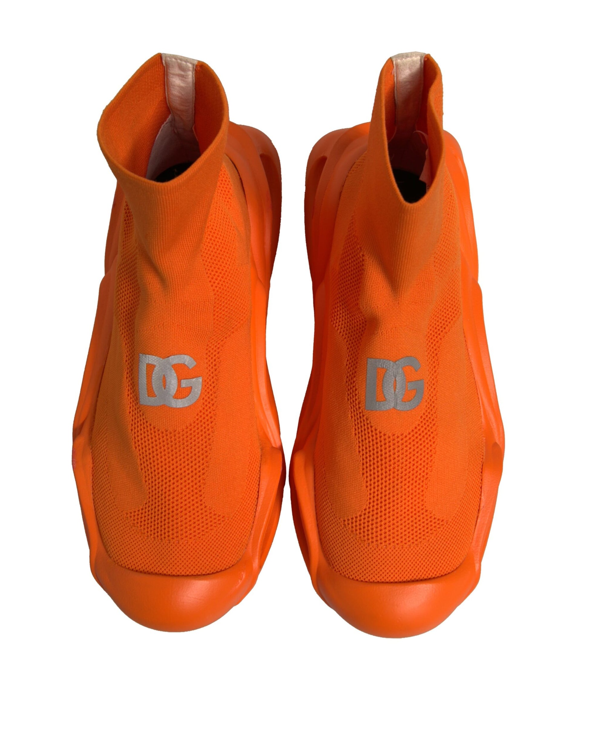 Dolce & Gabbana Orange Slip On Wave Socks Men Sneakers Shoes by Dolce & Gabbana