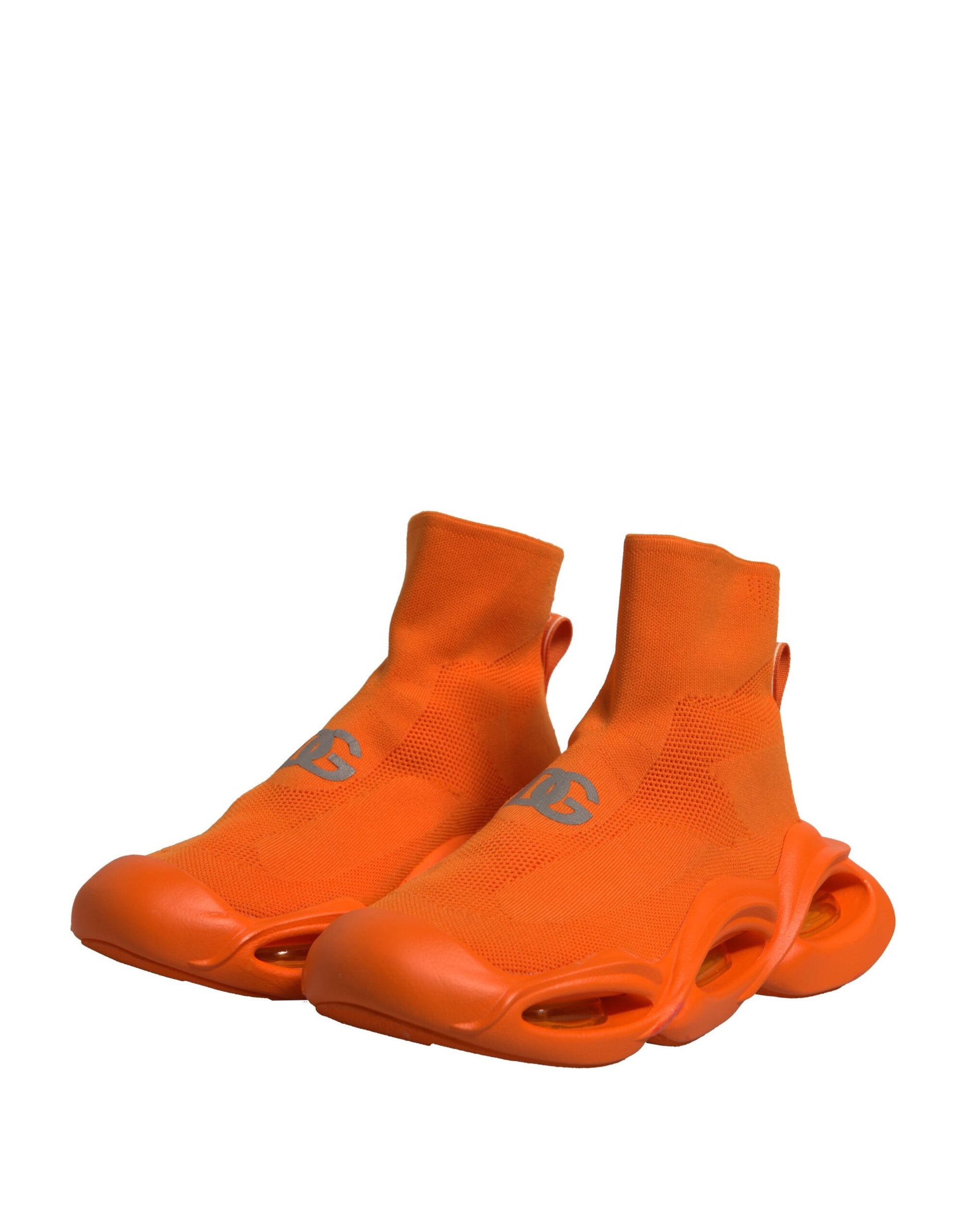 Dolce & Gabbana Orange Slip On Wave Socks Men Sneakers Shoes by Dolce & Gabbana