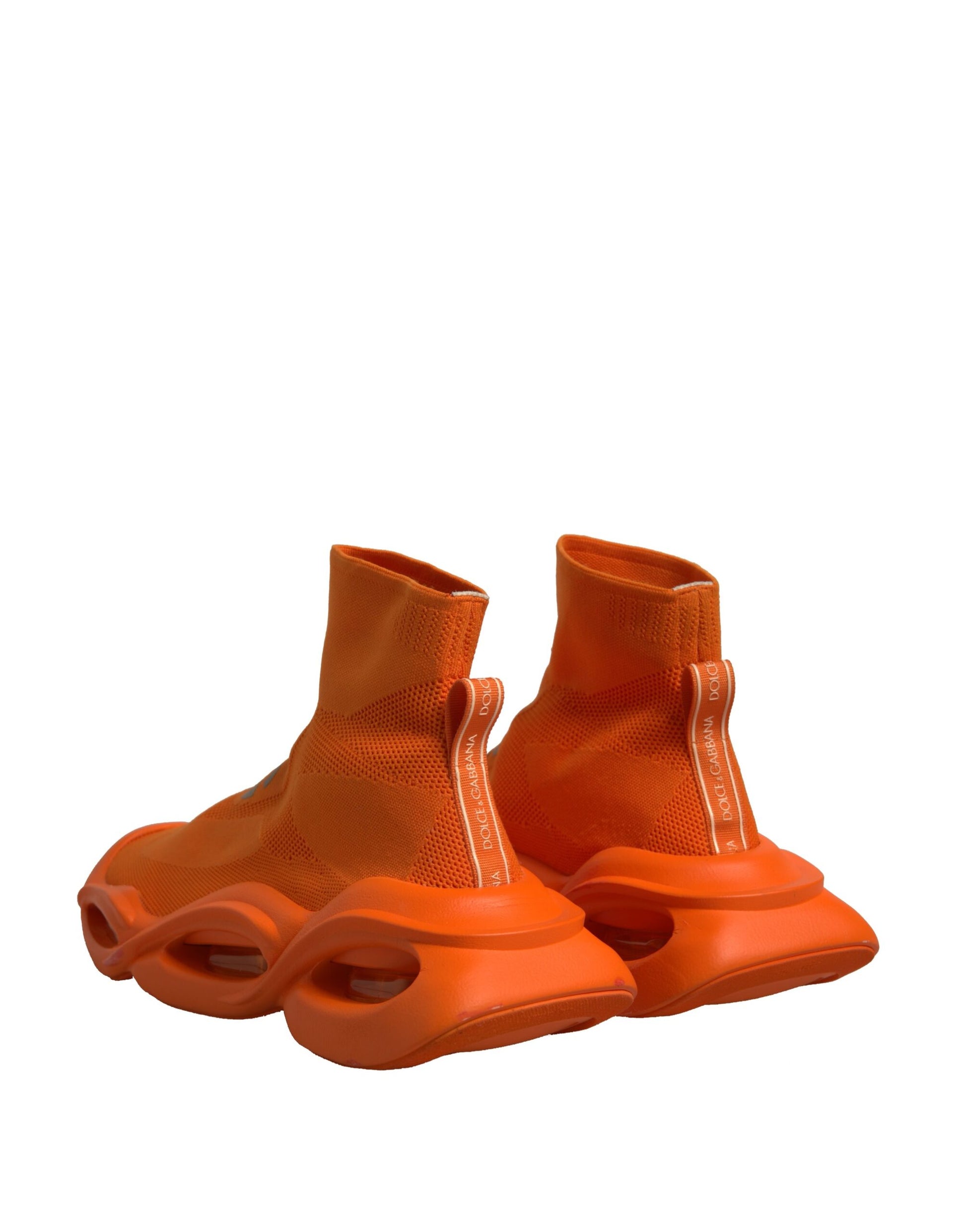 Dolce & Gabbana Orange Slip On Wave Socks Men Sneakers Shoes by Dolce & Gabbana