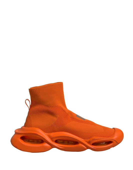Dolce & Gabbana Orange Slip On Wave Socks Men Sneakers Shoes by Dolce & Gabbana