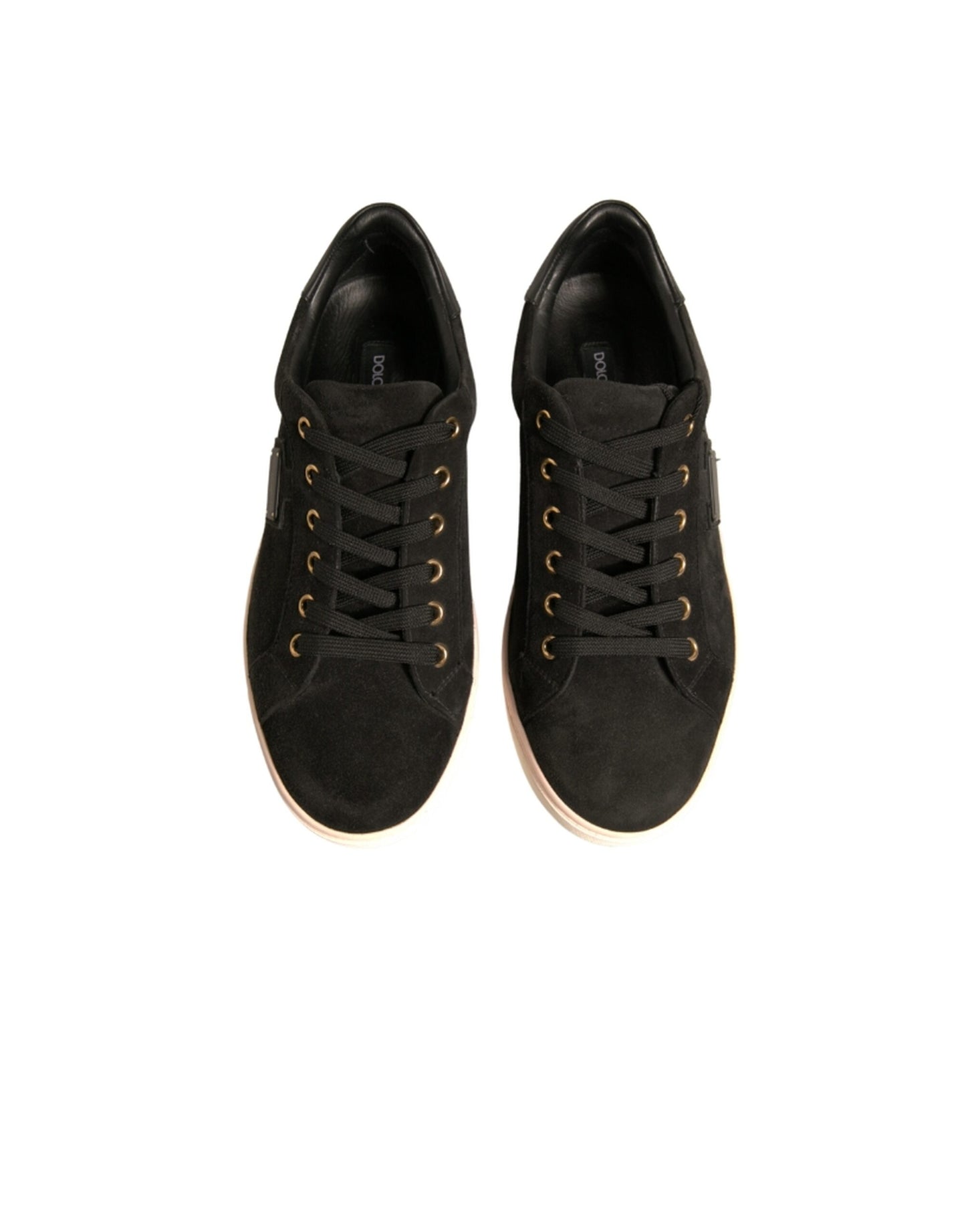 Dolce & Gabbana Black Logo Suede Leather Men Sneakers Shoes by Dolce & Gabbana