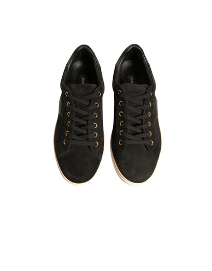 Dolce & Gabbana Black Logo Suede Leather Men Sneakers Shoes by Dolce & Gabbana