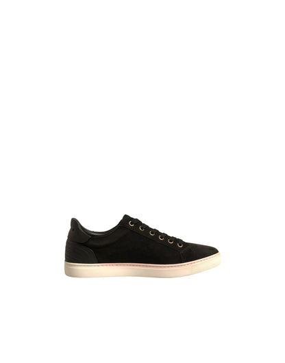 Dolce & Gabbana Black Logo Suede Leather Men Sneakers Shoes by Dolce & Gabbana