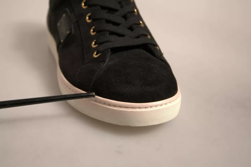 Dolce & Gabbana Black Logo Suede Leather Men Sneakers Shoes by Dolce & Gabbana