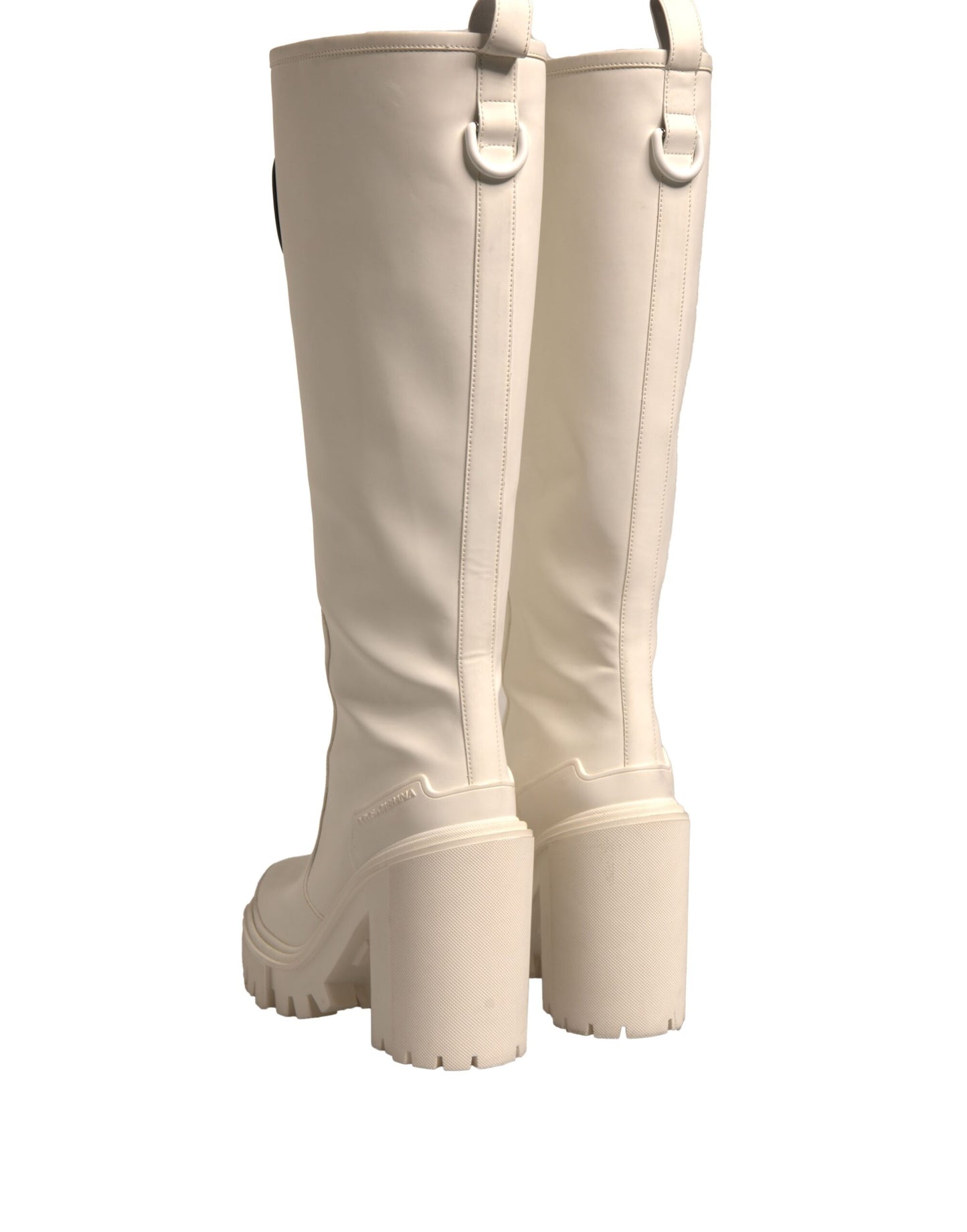 Dolce & Gabbana White DG Logo Hi Trekking Plateau Biker Boots Shoes by Dolce & Gabbana