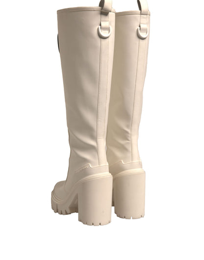 Dolce & Gabbana White DG Logo Hi Trekking Plateau Biker Boots Shoes by Dolce & Gabbana
