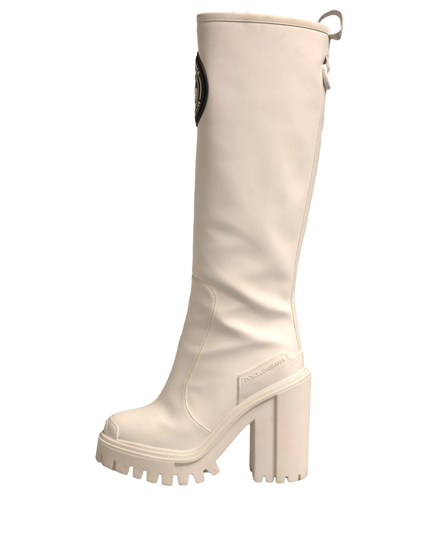 Dolce & Gabbana White DG Logo Hi Trekking Plateau Biker Boots Shoes by Dolce & Gabbana