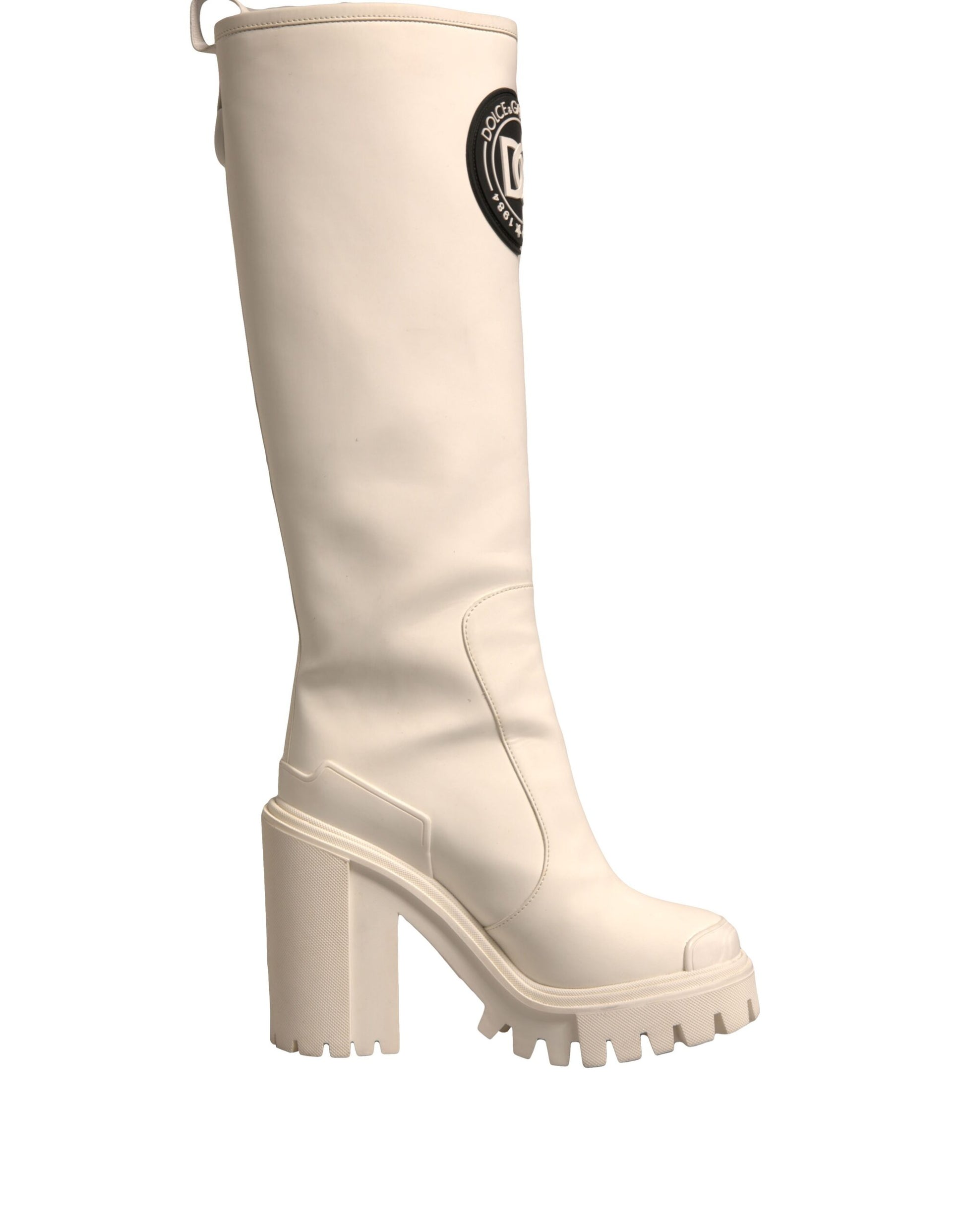 Dolce & Gabbana White DG Logo Hi Trekking Plateau Biker Boots Shoes by Dolce & Gabbana