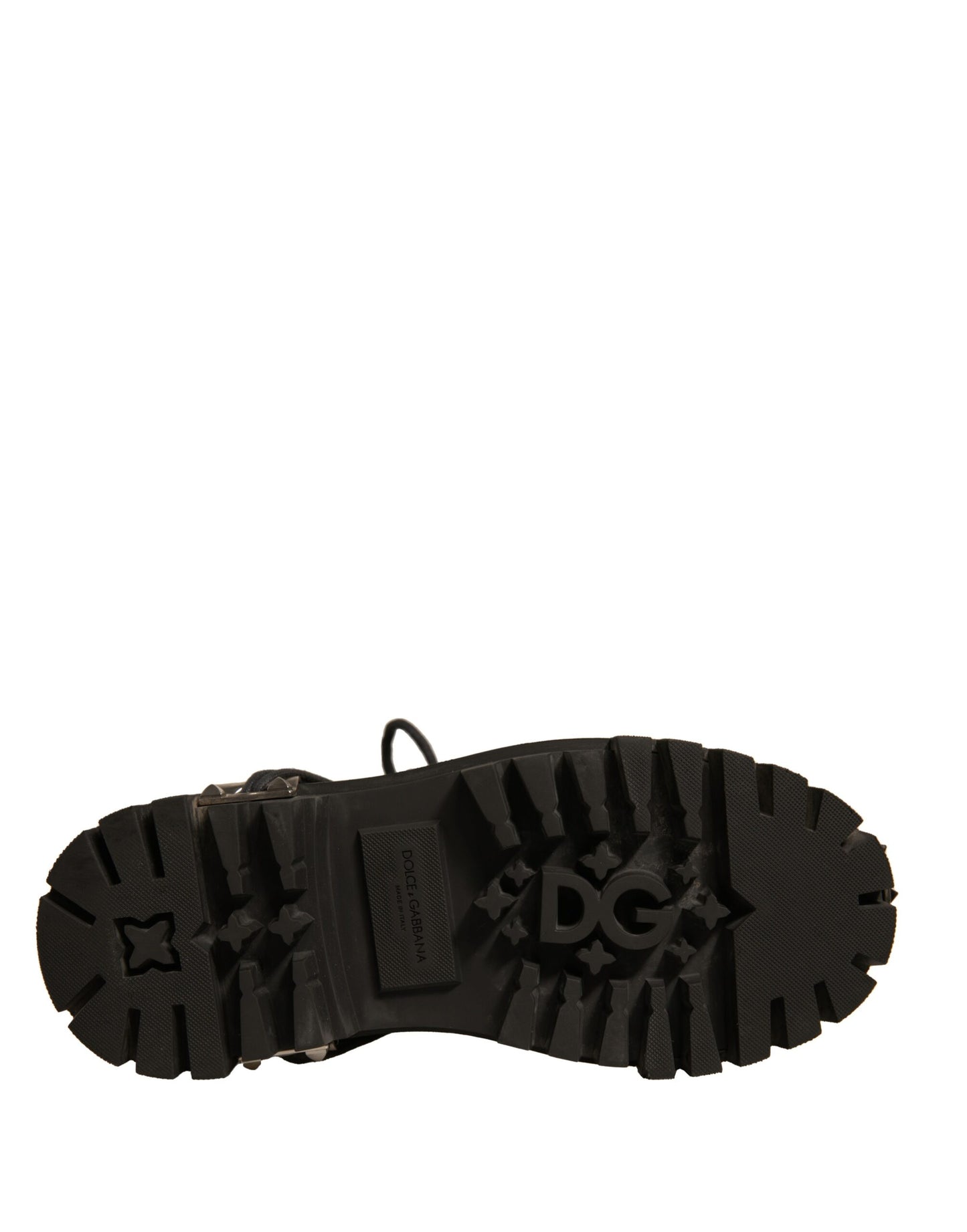 Dolce & Gabbana Black Leather Studded Trekking Boots Shoes by Dolce & Gabbana