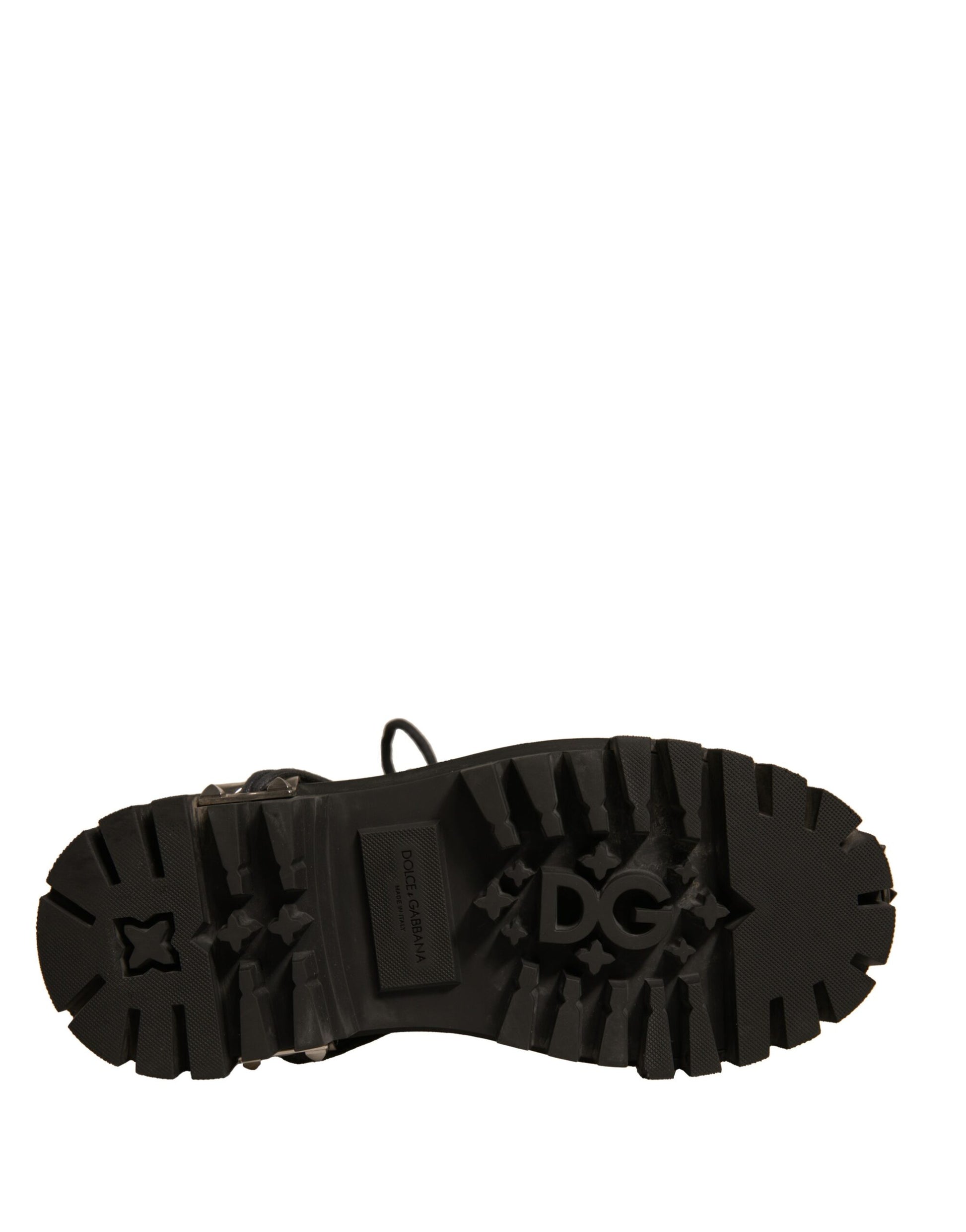 Dolce & Gabbana Black Leather Studded Trekking Boots Shoes by Dolce & Gabbana