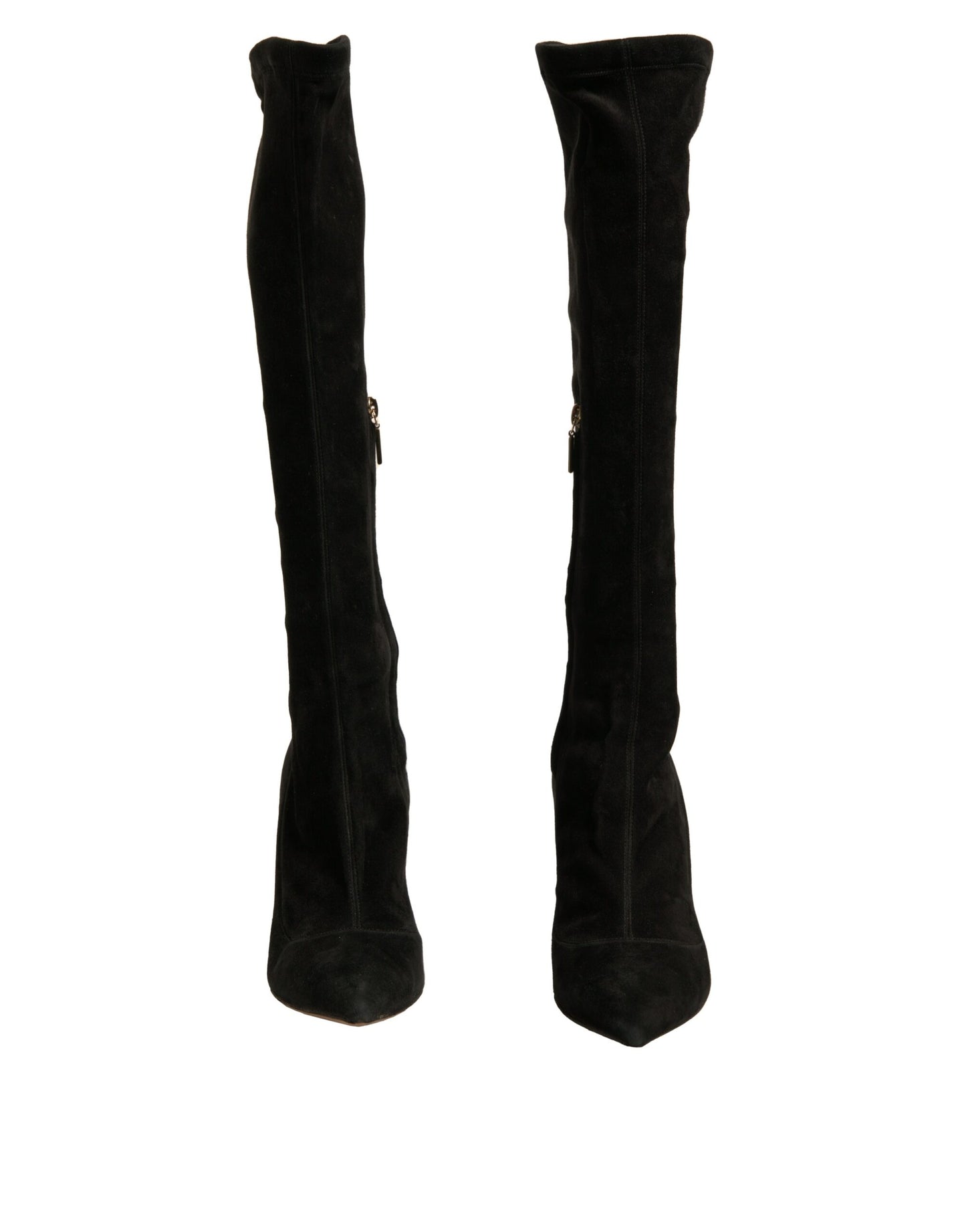 Dolce & Gabbana Black Suede Stiletto Knee High Boots Shoes by Dolce & Gabbana