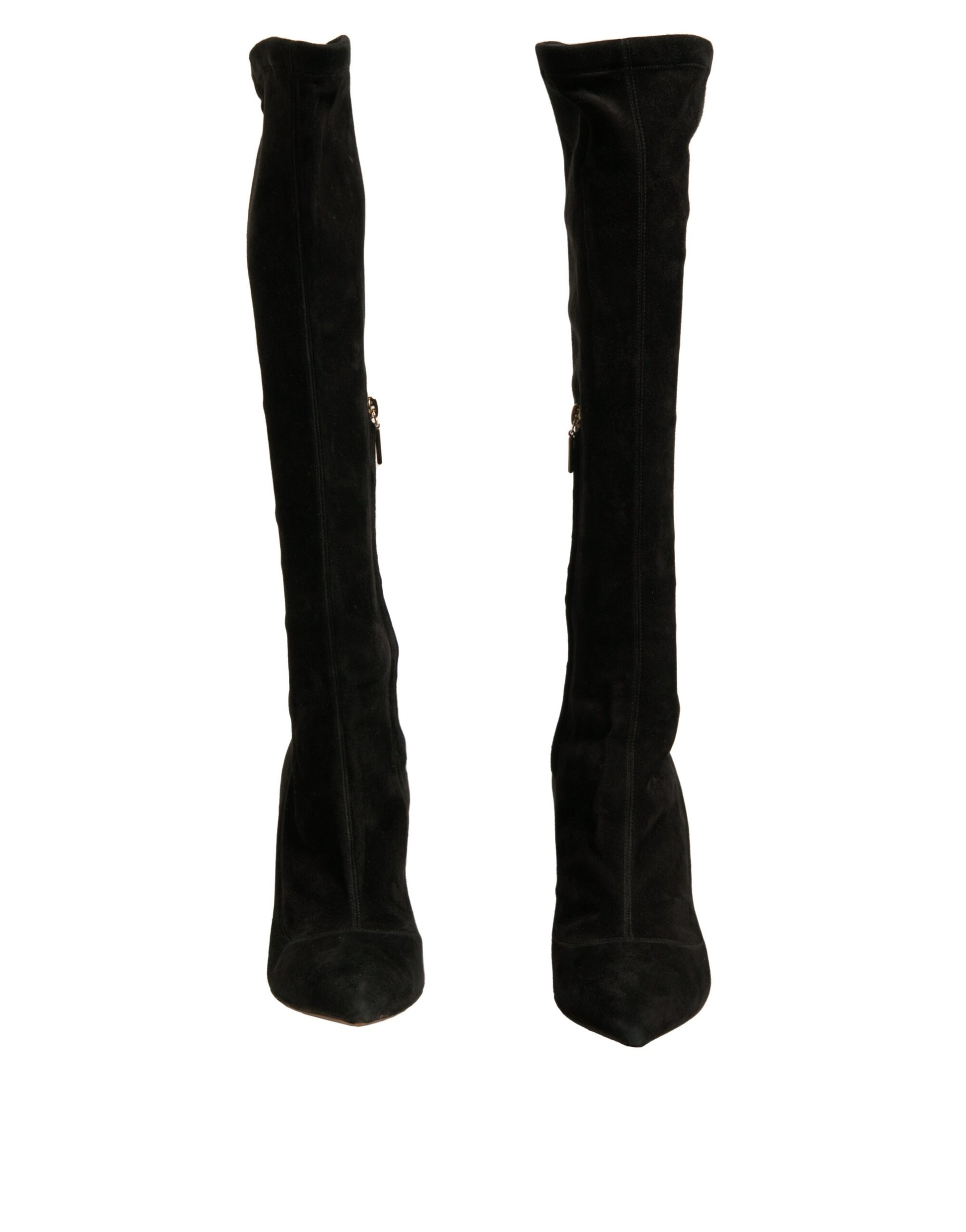 Dolce & Gabbana Black Suede Stiletto Knee High Boots Shoes by Dolce & Gabbana