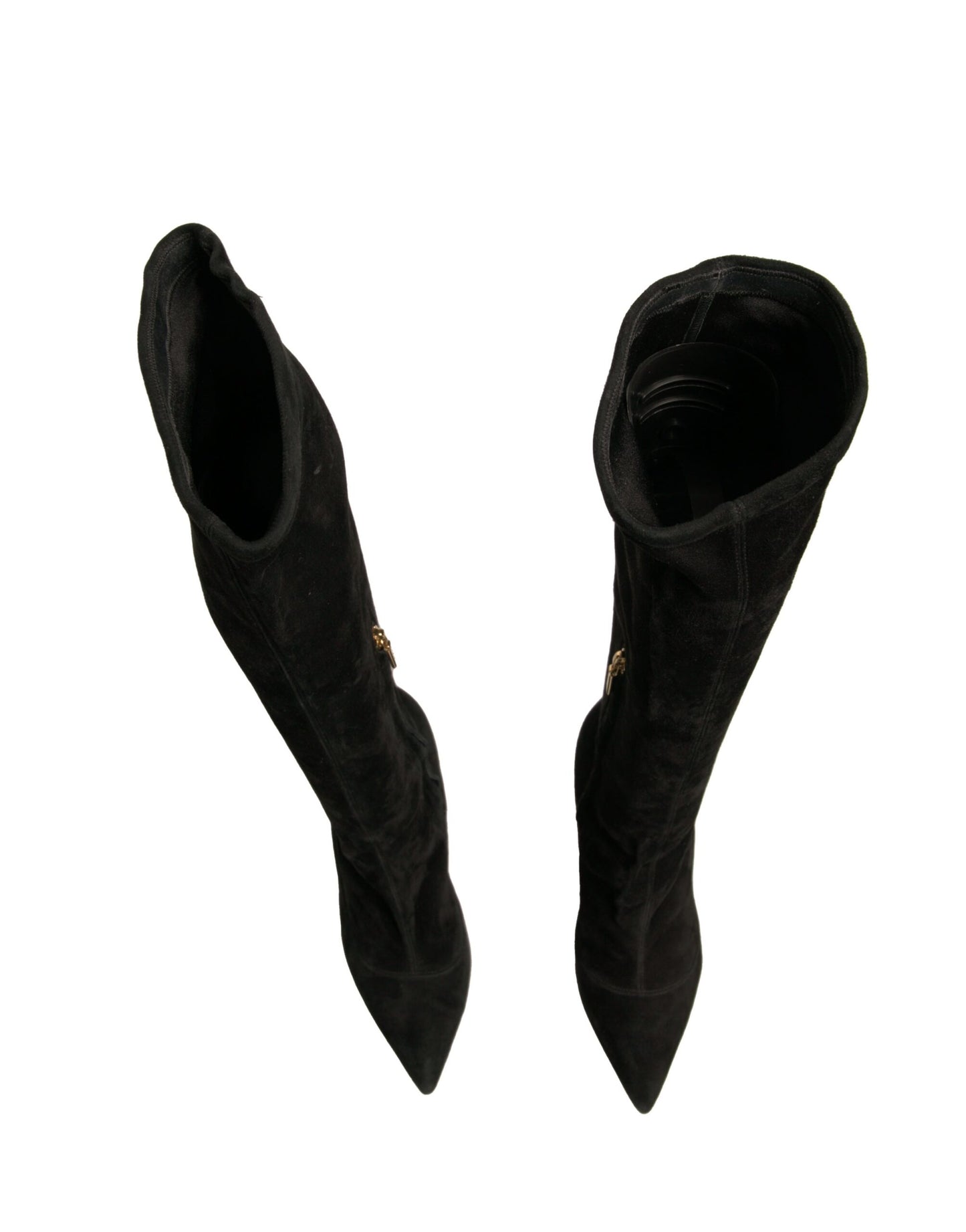 Dolce & Gabbana Black Suede Stiletto Knee High Boots Shoes by Dolce & Gabbana