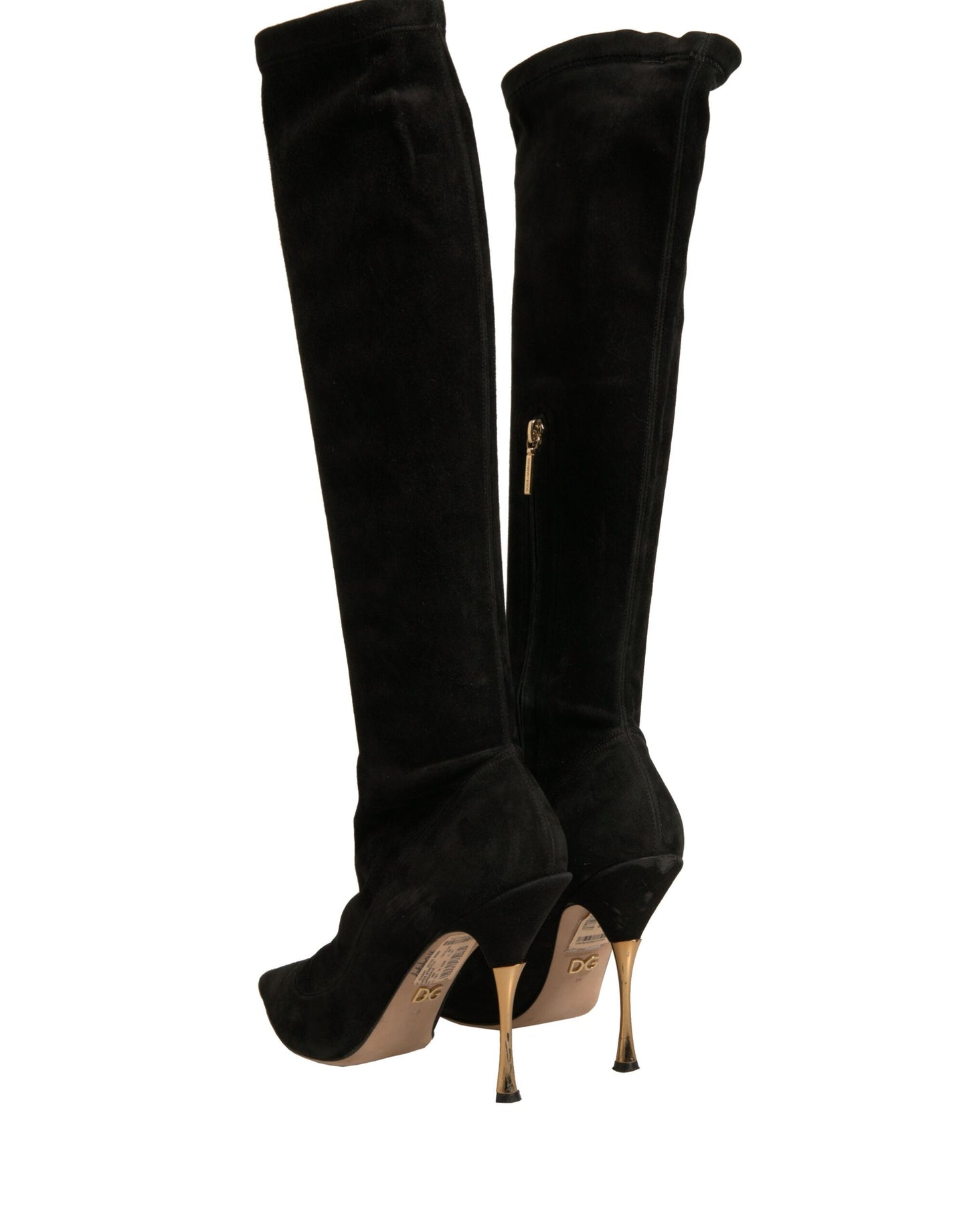 Dolce & Gabbana Black Suede Stiletto Knee High Boots Shoes by Dolce & Gabbana