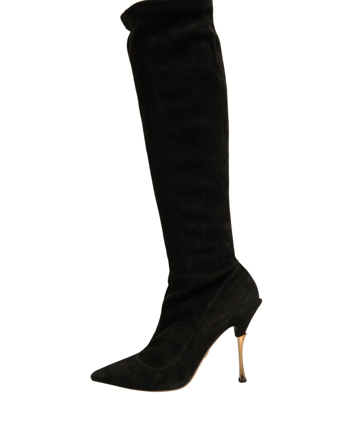 Dolce & Gabbana Black Suede Stiletto Knee High Boots Shoes by Dolce & Gabbana