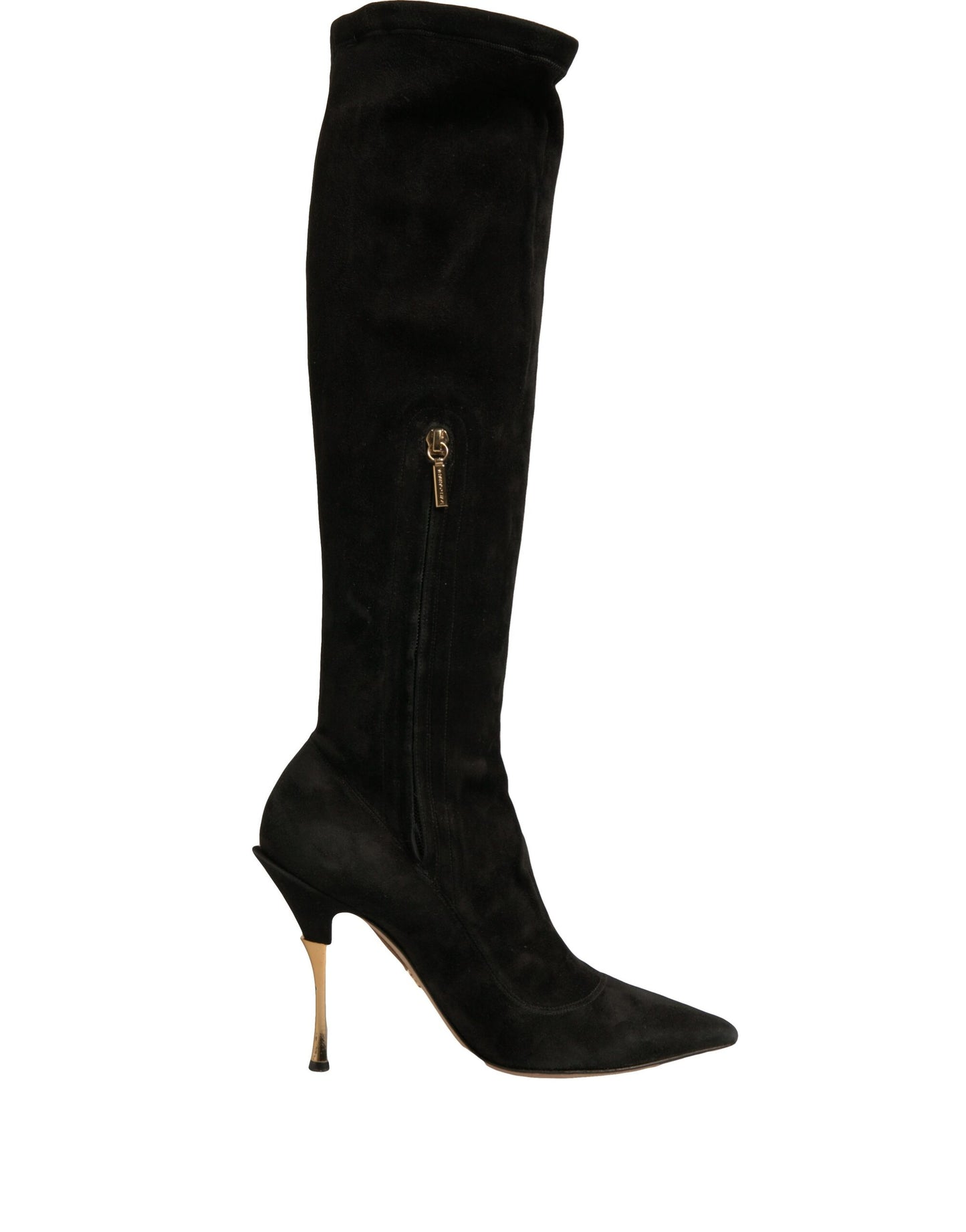 Dolce & Gabbana Black Suede Stiletto Knee High Boots Shoes by Dolce & Gabbana