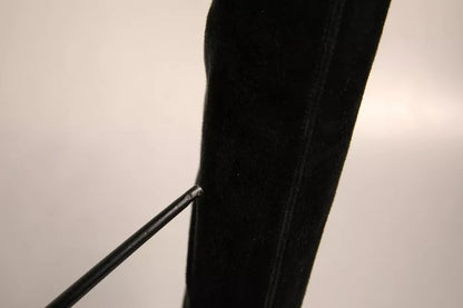 Dolce & Gabbana Black Suede Stiletto Knee High Boots Shoes by Dolce & Gabbana