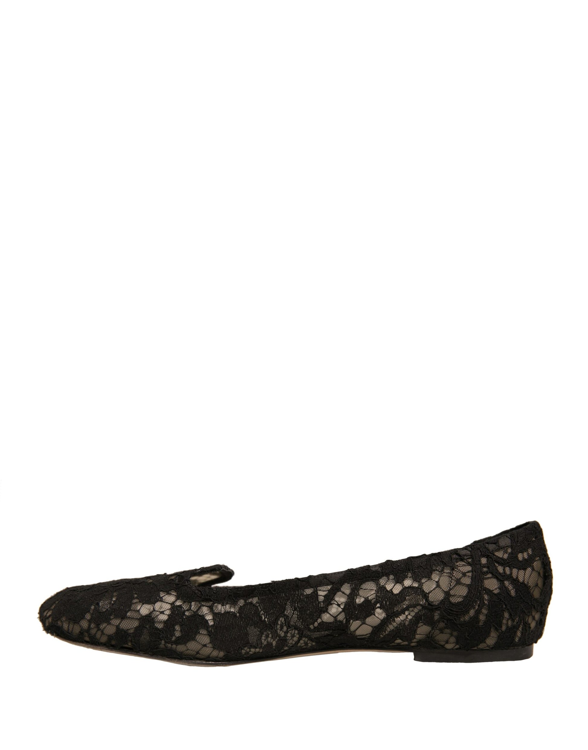 Dolce & Gabbana Black Taormina Lace Slip On Flats Shoes by Dolce & Gabbana