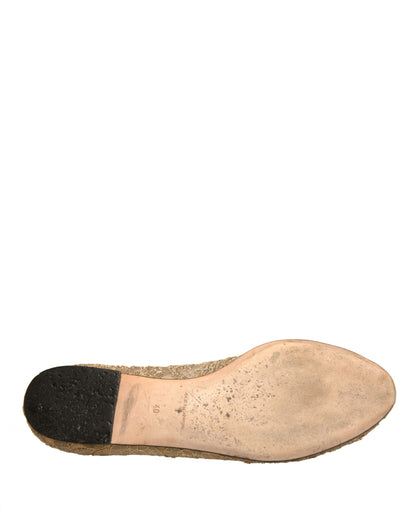 Dolce & Gabbana Gold Crystal Loafer Lace Ballet Flats Shoes by Dolce & Gabbana