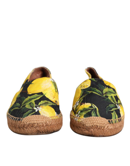 Dolce &amp; Gabbana Multicolor Lemon Slip On Espadrilles Shoes