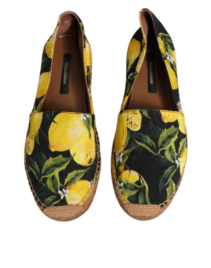 Dolce &amp; Gabbana Multicolor Lemon Slip On Espadrilles Shoes