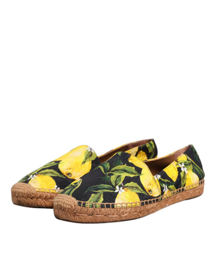 Dolce &amp; Gabbana Multicolor Lemon Slip On Espadrilles Shoes