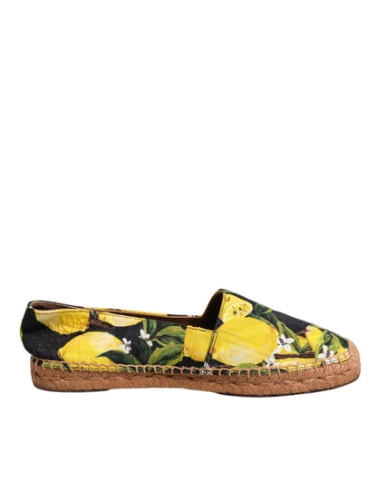 Dolce &amp; Gabbana Multicolor Lemon Slip On Espadrilles Shoes