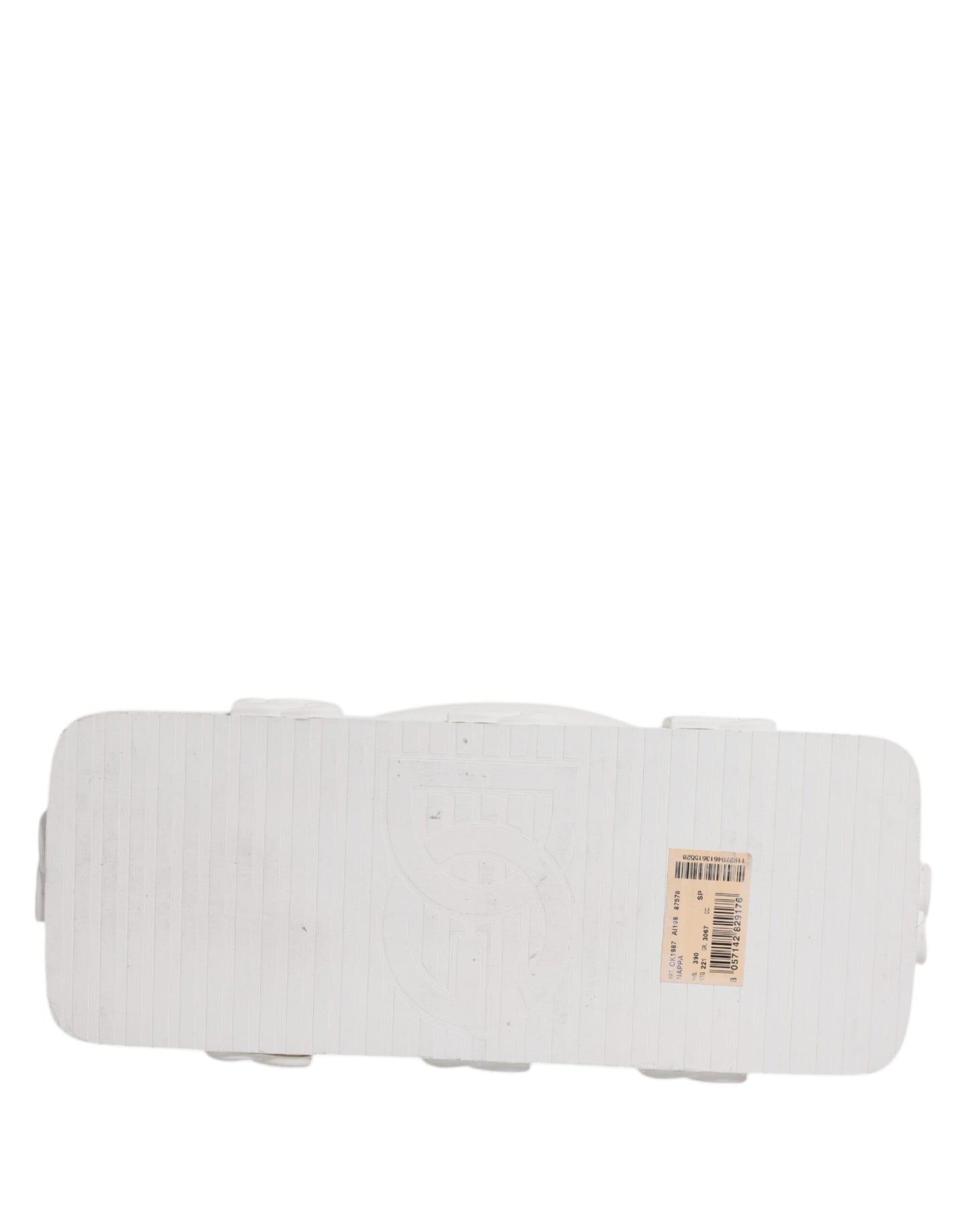 Dolce &amp; Gabbana White Rubber Slides Flats Sandals Shoes