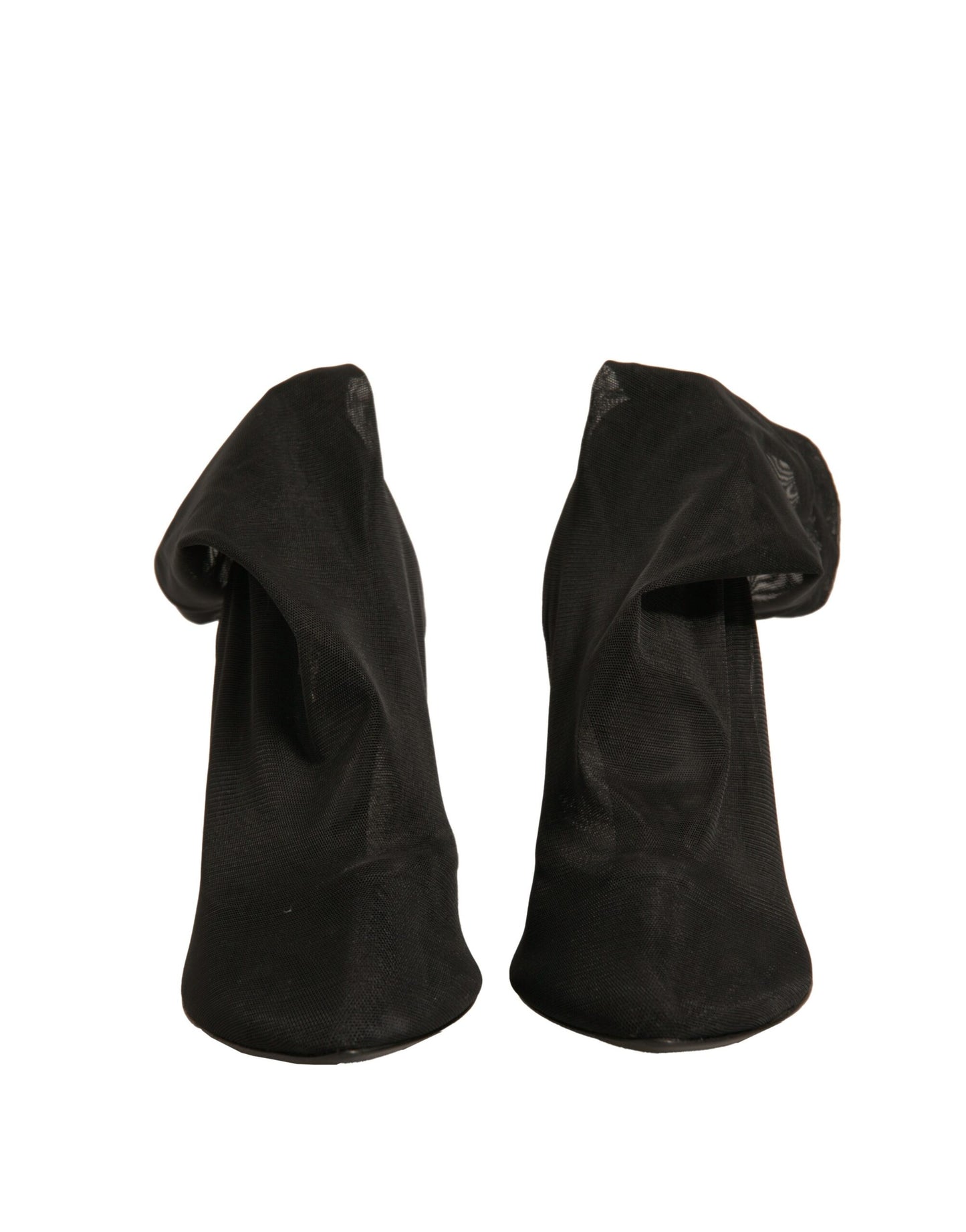 Dolce & Gabbana Black Silk Mesh Sock Style Heels Boots Shoes by Dolce & Gabbana