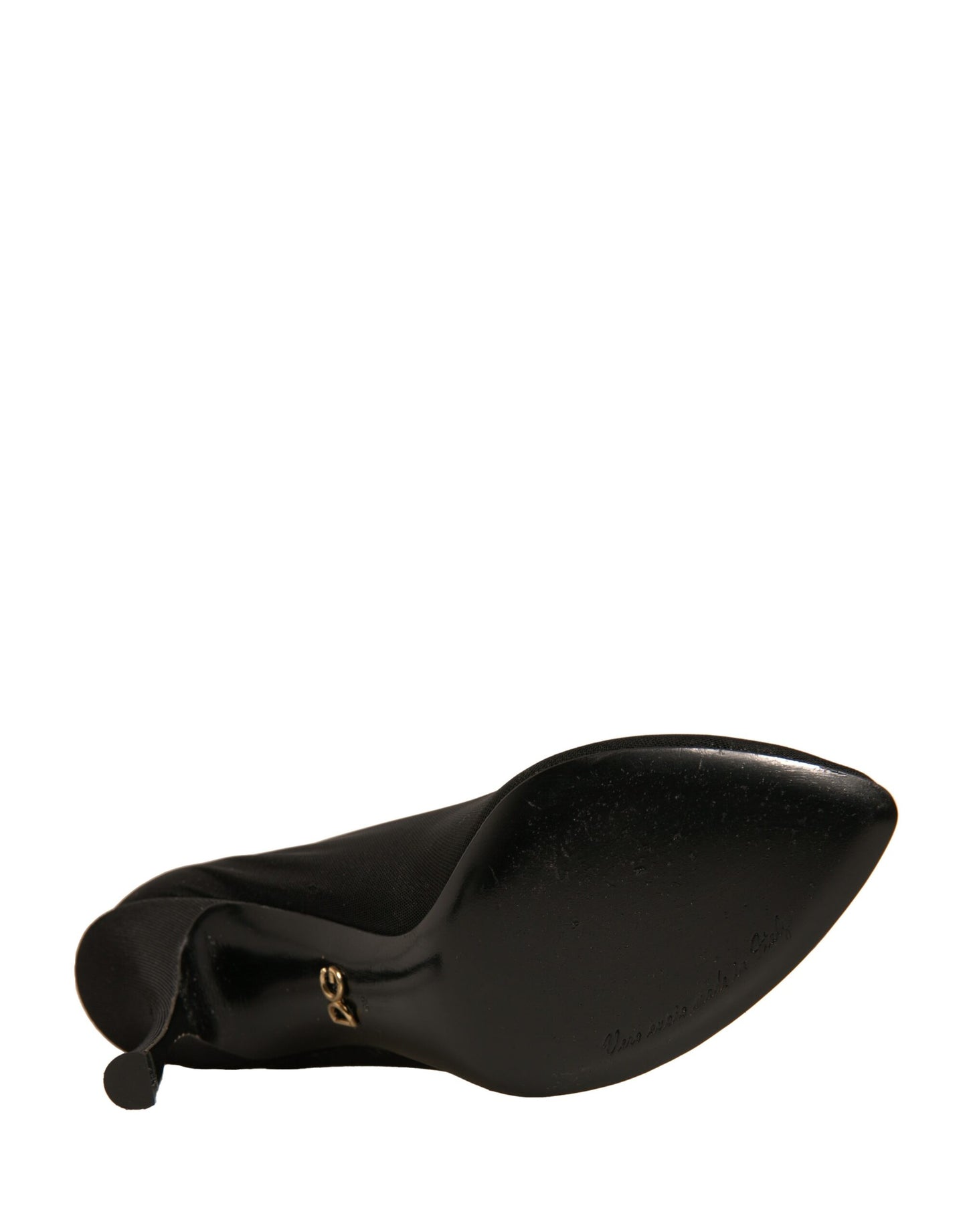 Dolce & Gabbana Black Silk Mesh Sock Style Heels Boots Shoes by Dolce & Gabbana