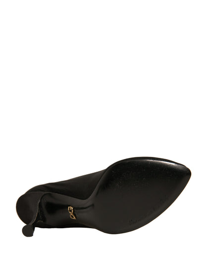 Dolce & Gabbana Black Silk Mesh Sock Style Heels Boots Shoes by Dolce & Gabbana