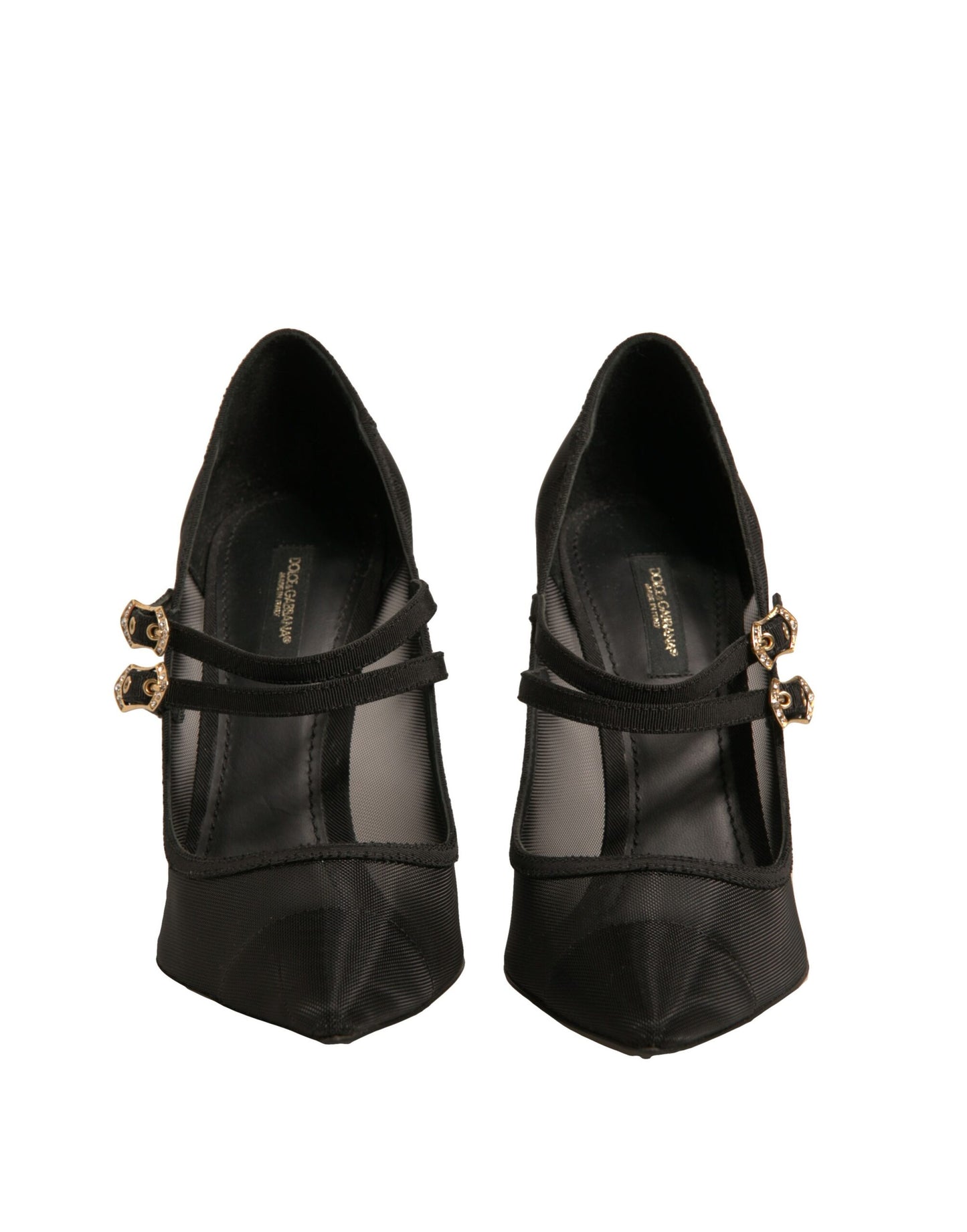 Dolce &amp; Gabbana Black Mesh Mary Jane High Heels Pumps Shoes