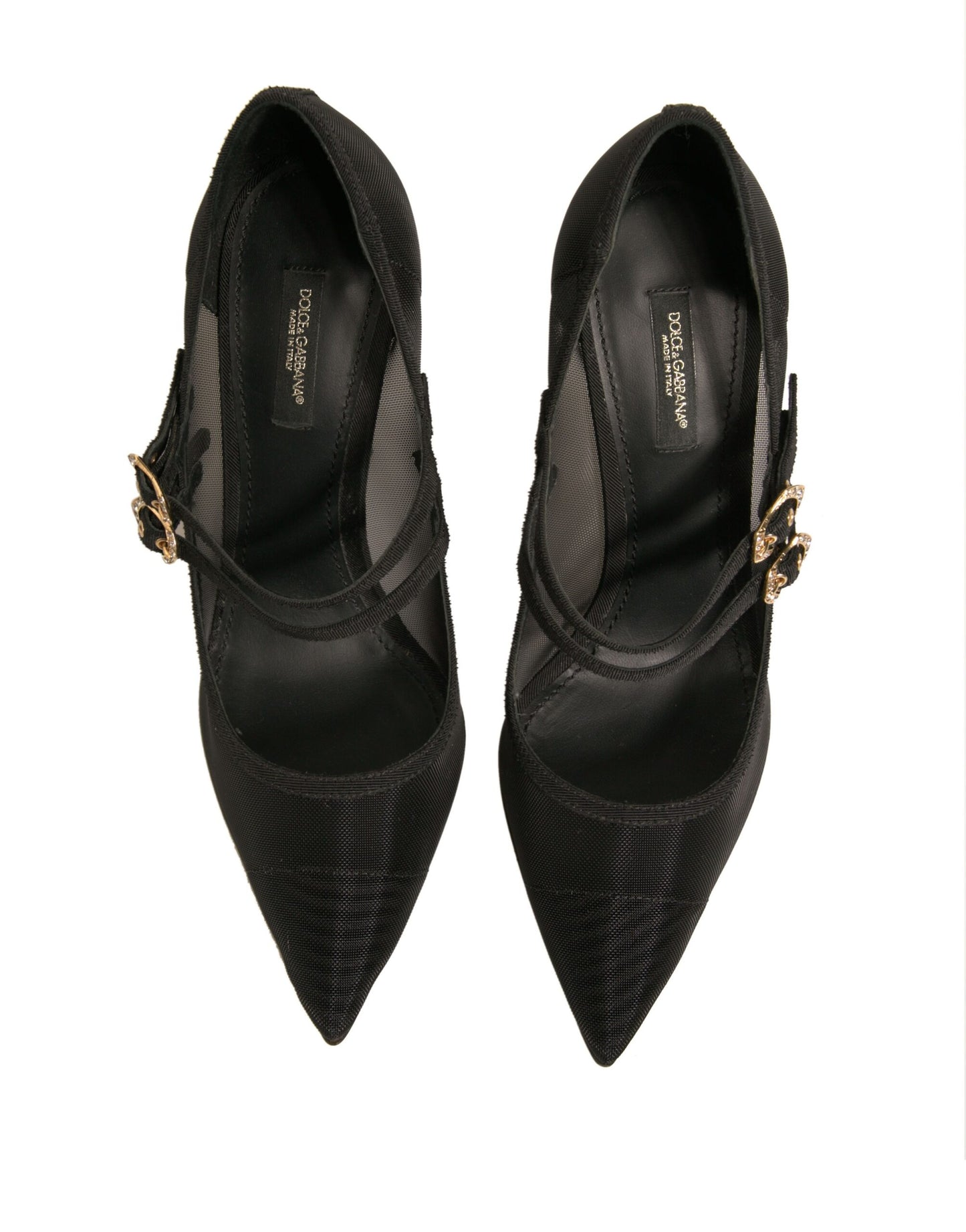 Dolce &amp; Gabbana Black Mesh Mary Jane High Heels Pumps Shoes