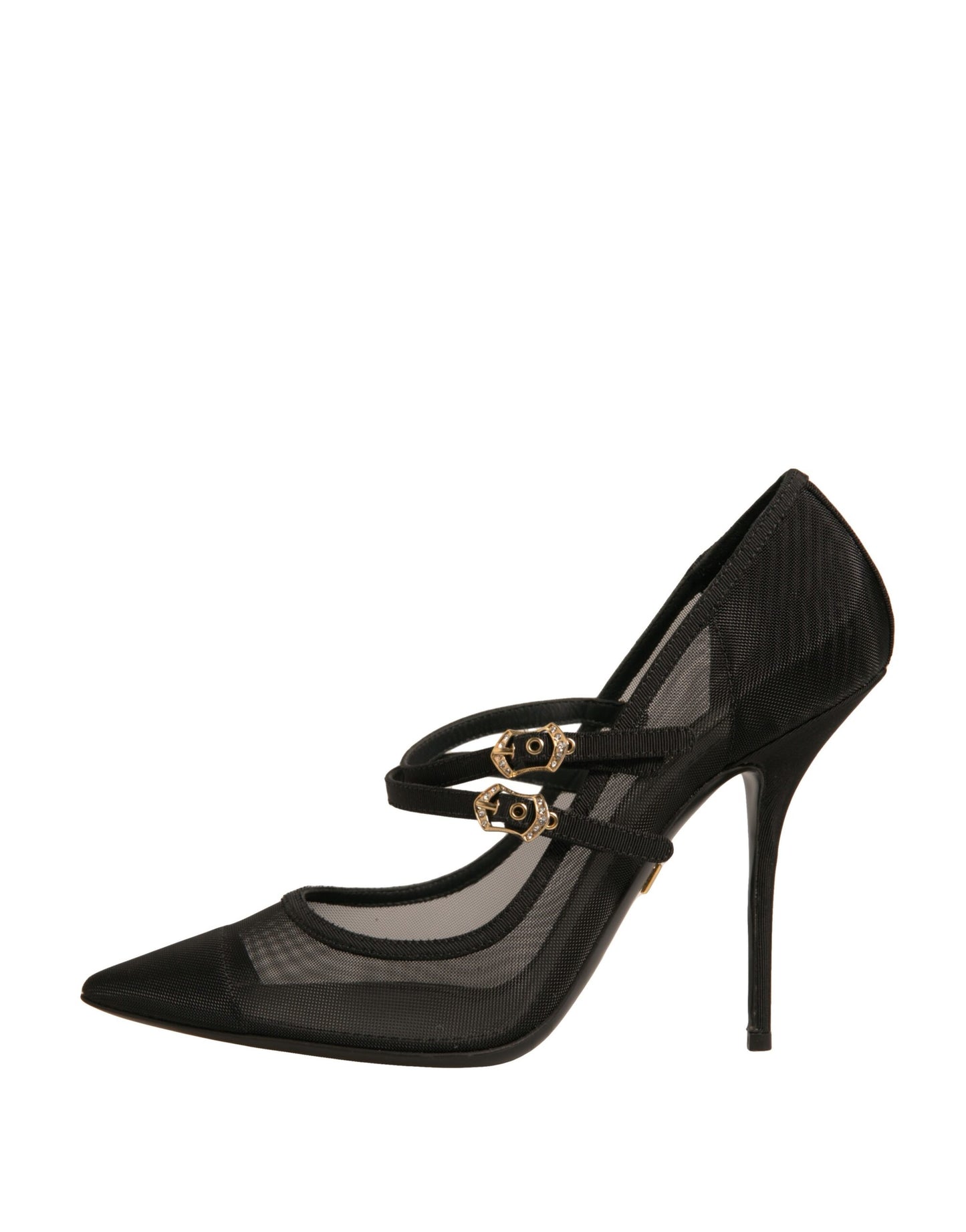 Dolce &amp; Gabbana Black Mesh Mary Jane High Heels Pumps Shoes