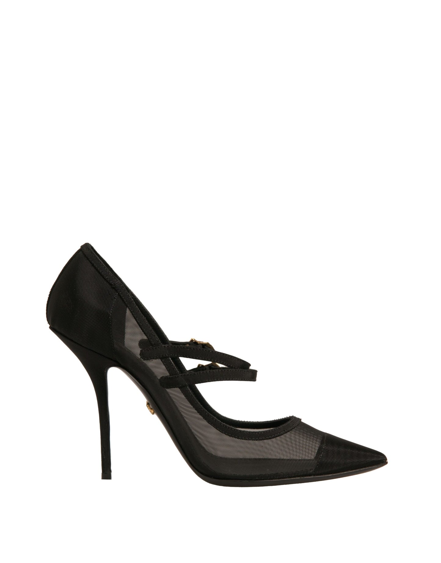 Dolce &amp; Gabbana Black Mesh Mary Jane High Heels Pumps Shoes