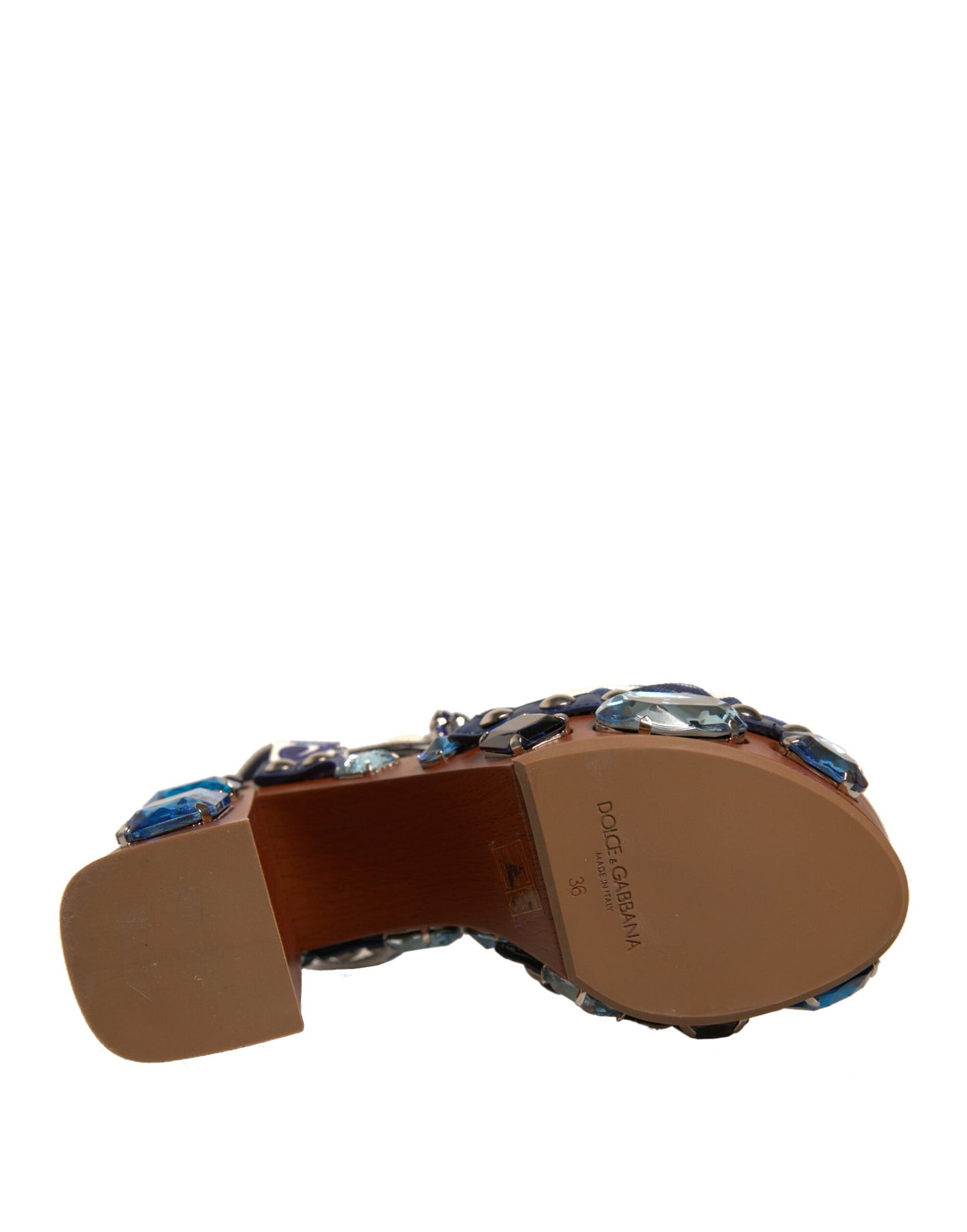 Dolce & Gabbana Multicolor Majolica Embellished Wedge Sandals Shoes by Dolce & Gabbana