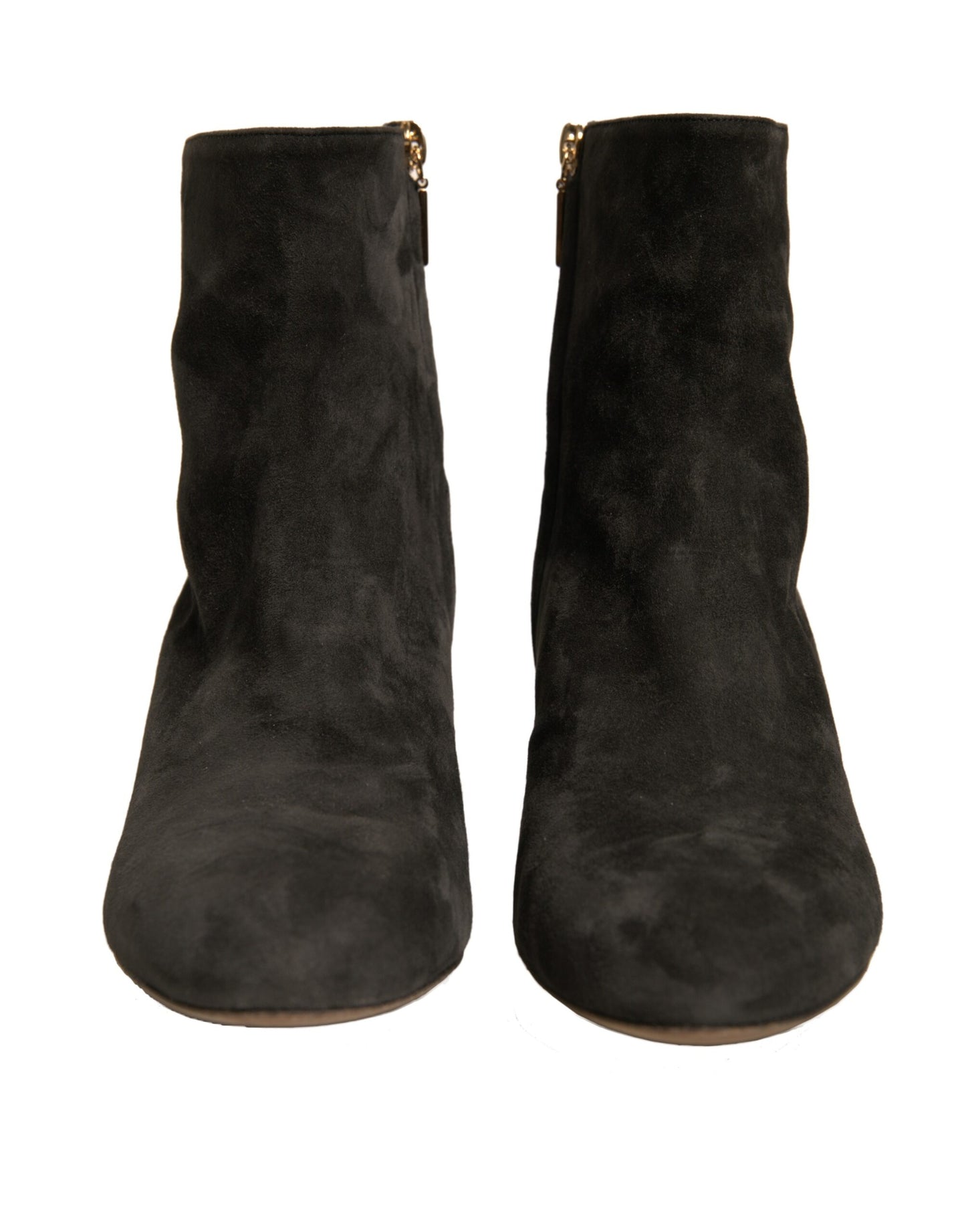 Dolce & Gabbana Black Embellished Heel Ankle Boots Shoes by Dolce & Gabbana