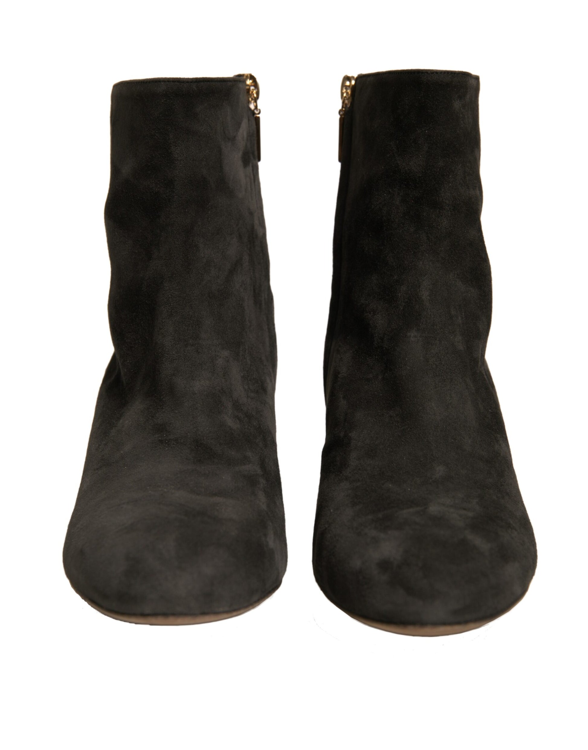 Dolce & Gabbana Black Embellished Heel Ankle Boots Shoes by Dolce & Gabbana