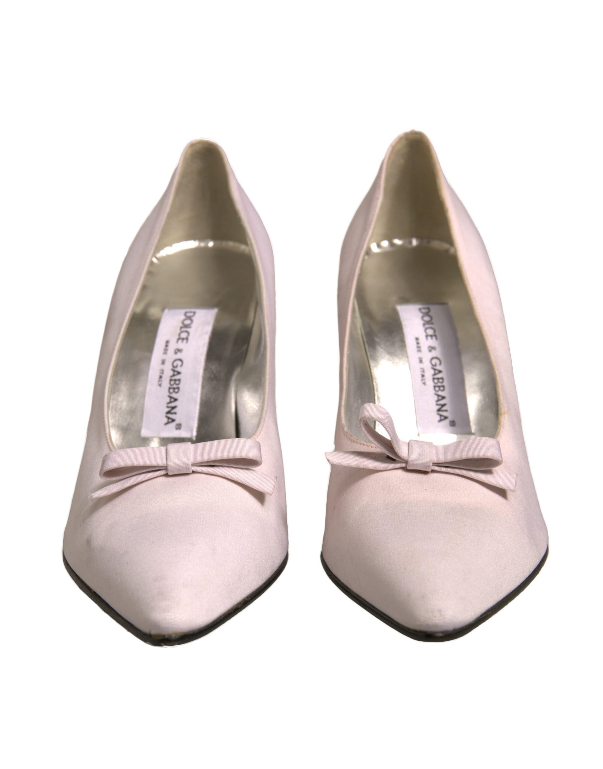Dolce & Gabbana White Leather High Heels Women Pumps Shoes by Dolce & Gabbana