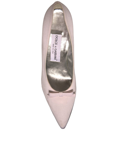Dolce & Gabbana White Leather High Heels Women Pumps Shoes by Dolce & Gabbana