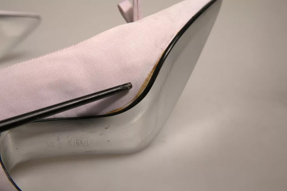 Dolce & Gabbana White Leather High Heels Women Pumps Shoes by Dolce & Gabbana