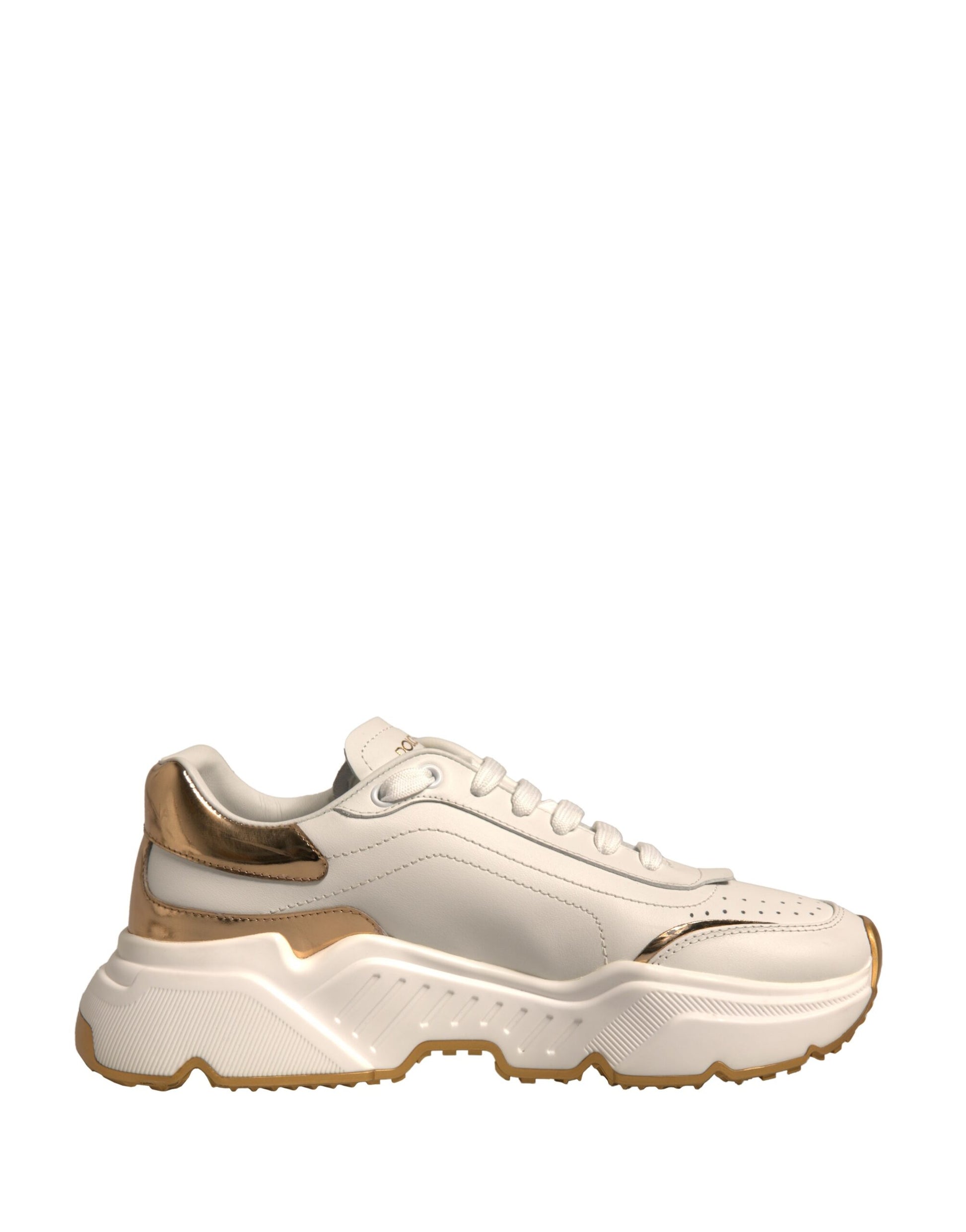 Dolce & Gabbana White Gold Daymaster Low Top Sneakers Shoes by Dolce & Gabbana