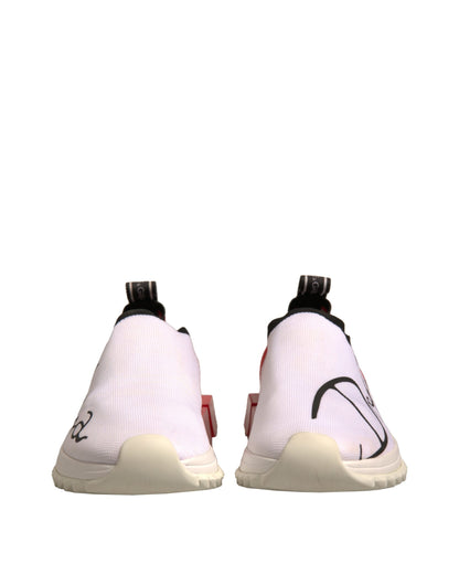 Dolce & Gabbana White Red Low Top Sorrento Sneakers Shoes by Dolce & Gabbana