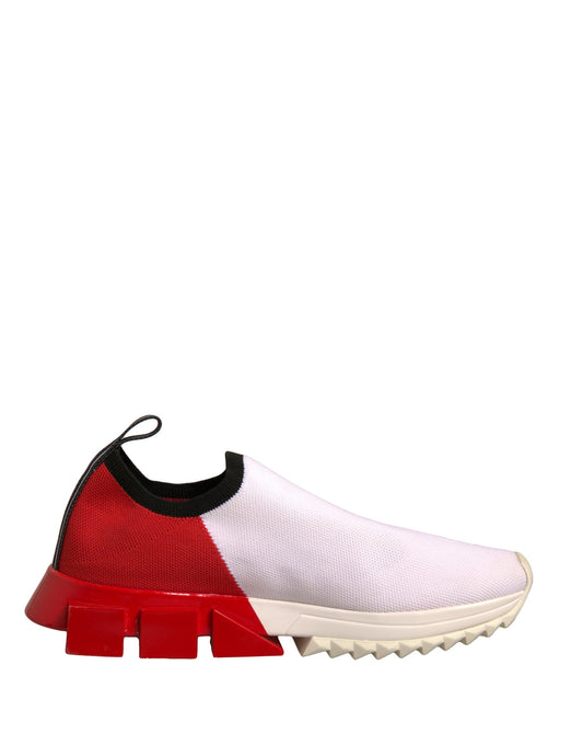 Dolce & Gabbana White Red Low Top Sorrento Sneakers Shoes by Dolce & Gabbana