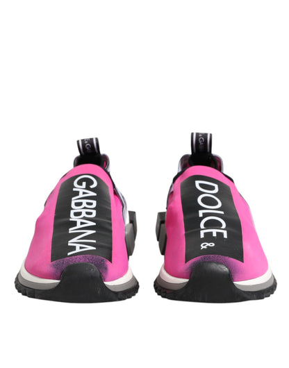 Dolce & Gabbana Fuchsia White Slip On Sorrento Sneakers Shoes by Dolce & Gabbana