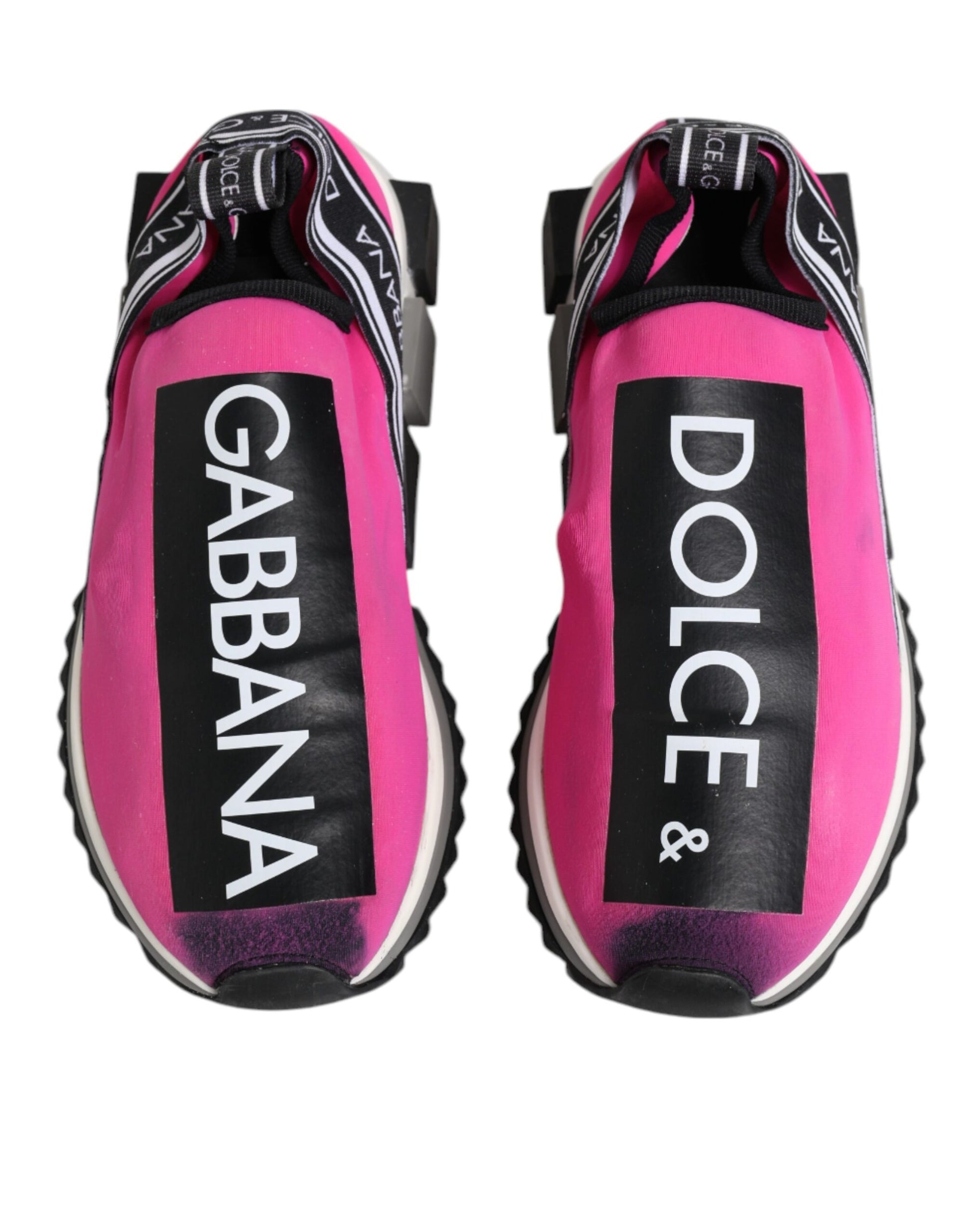 Dolce & Gabbana Fuchsia White Slip On Sorrento Sneakers Shoes by Dolce & Gabbana