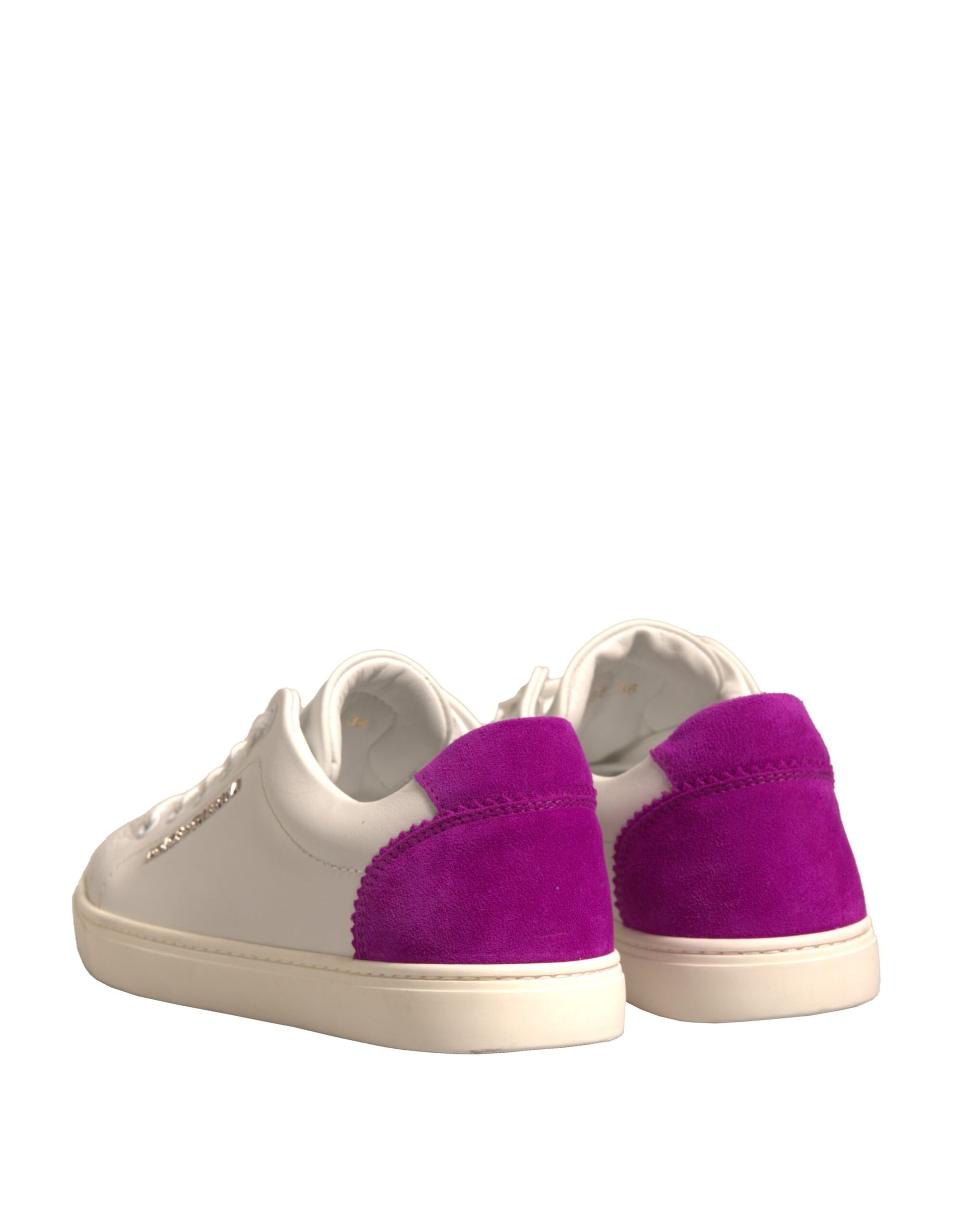 Dolce & Gabbana White Suede Leather Low Top Sneakers Shoes by Dolce & Gabbana